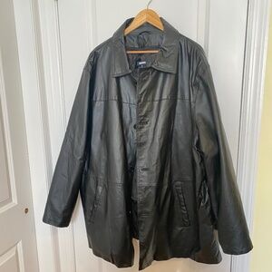 King Size Mens 4XL Leather Jacket/Coat zip out liner